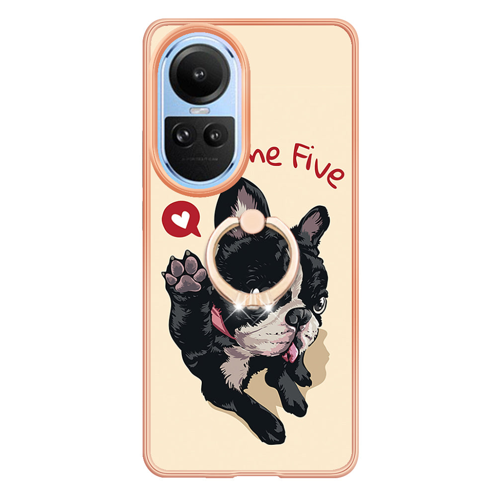 YB IMD Series-20 Style D for Oppo Reno10 5G (Global) 2.0mm IMD Pattern Phone Case Electroplating TPU Cover