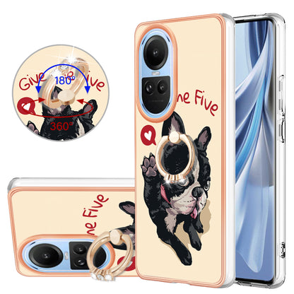YB IMD Series-20 Style D for Oppo Reno10 5G (Global) 2.0mm IMD Pattern Phone Case Electroplating TPU Cover