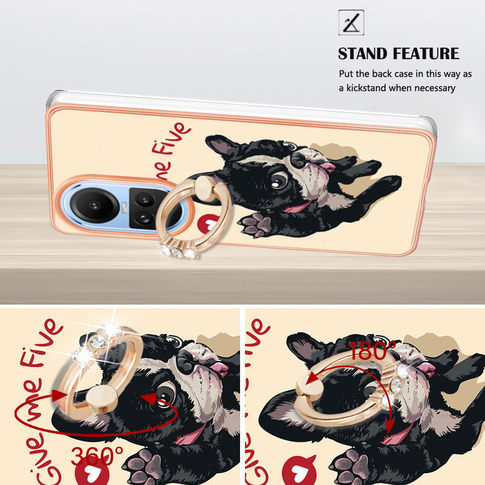 YB IMD Series-20 Style D for Oppo Reno10 5G (Global) 2.0mm IMD Pattern Phone Case Electroplating TPU Cover