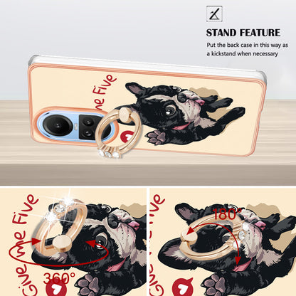 YB IMD Series-20 Style D for Oppo Reno10 5G (Global) 2.0mm IMD Pattern Phone Case Electroplating TPU Cover