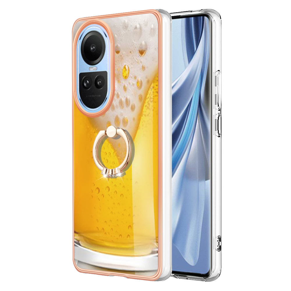 YB IMD Series-20 Style D for Oppo Reno10 5G (Global) 2.0mm IMD Pattern Phone Case Electroplating TPU Cover