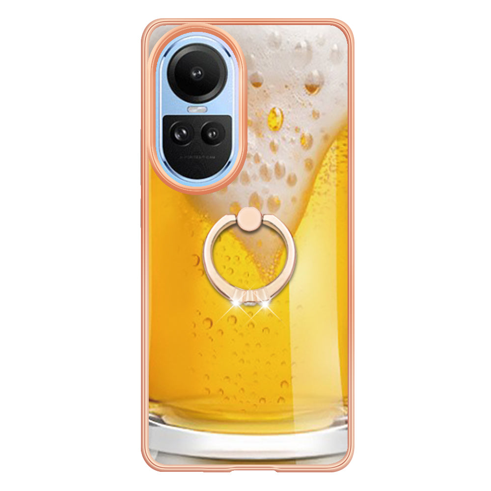 YB IMD Series-20 Style D for Oppo Reno10 5G (Global) 2.0mm IMD Pattern Phone Case Electroplating TPU Cover