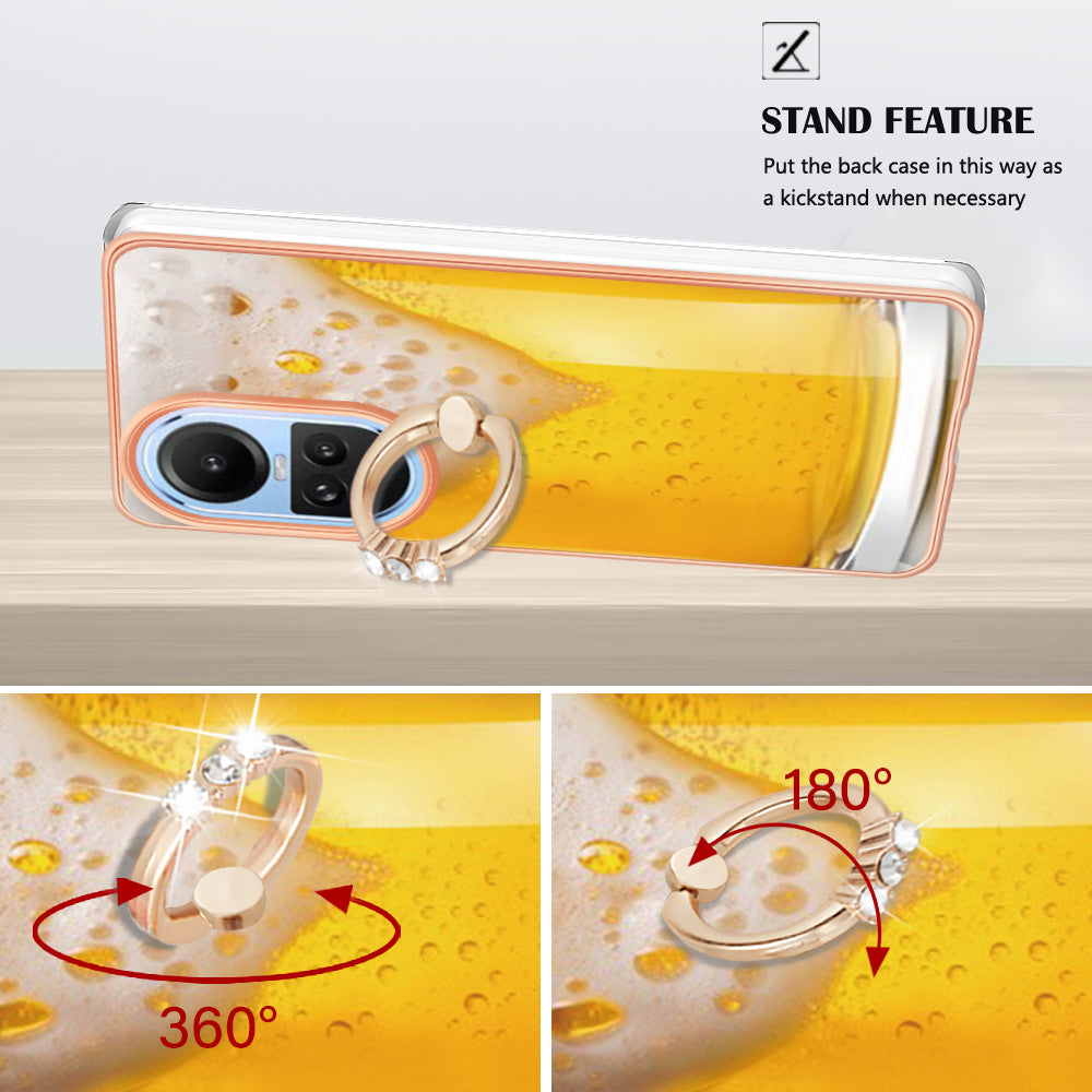 YB IMD Series-20 Style D for Oppo Reno10 5G (Global) 2.0mm IMD Pattern Phone Case Electroplating TPU Cover