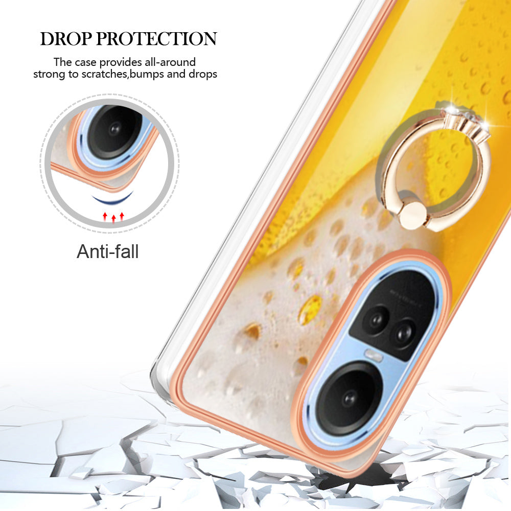 YB IMD Series-20 Style D for Oppo Reno10 5G (Global) 2.0mm IMD Pattern Phone Case Electroplating TPU Cover