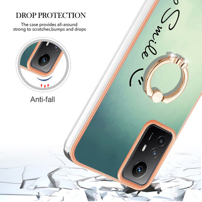 YB IMD Series-20 Style D for Xiaomi Redmi Note 12S 4G Kickstand TPU Case 2.0mm IMD Pattern Electroplating Phone Cover