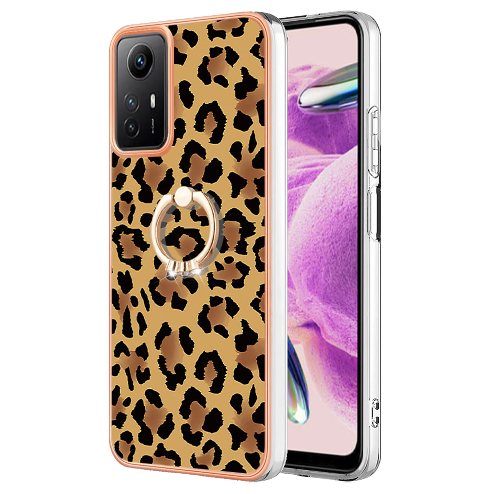 YB IMD Series-20 Style D for Xiaomi Redmi Note 12S 4G Kickstand TPU Case 2.0mm IMD Pattern Electroplating Phone Cover