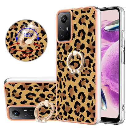 YB IMD Series-20 Style D for Xiaomi Redmi Note 12S 4G Kickstand TPU Case 2.0mm IMD Pattern Electroplating Phone Cover