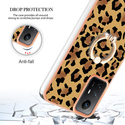 YB IMD Series-20 Style D for Xiaomi Redmi Note 12S 4G Kickstand TPU Case 2.0mm IMD Pattern Electroplating Phone Cover