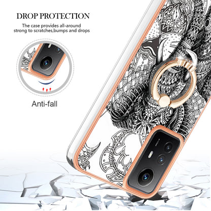 YB IMD Series-20 Style D for Xiaomi Redmi Note 12S 4G Kickstand TPU Case 2.0mm IMD Pattern Electroplating Phone Cover