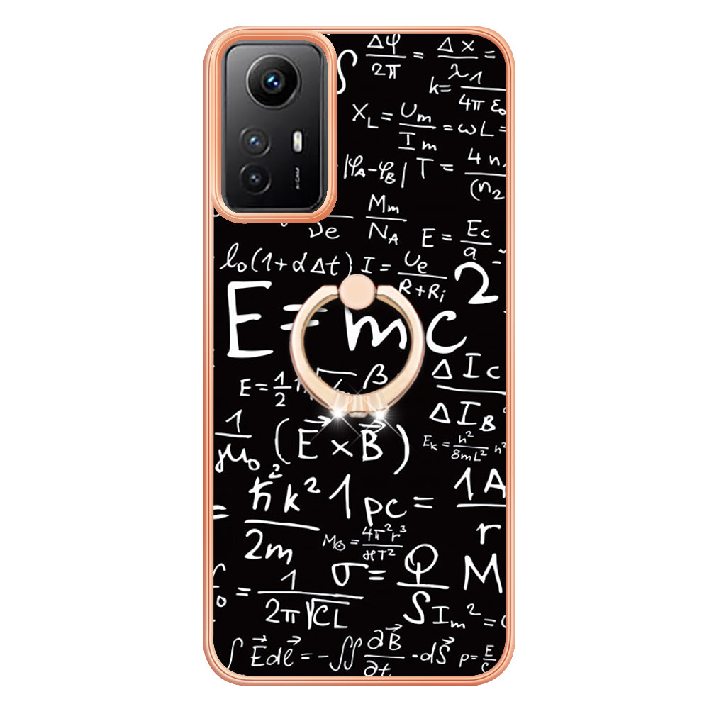 YB IMD Series-20 Style D for Xiaomi Redmi Note 12S 4G Kickstand TPU Case 2.0mm IMD Pattern Electroplating Phone Cover