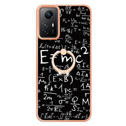 YB IMD Series-20 Style D for Xiaomi Redmi Note 12S 4G Kickstand TPU Case 2.0mm IMD Pattern Electroplating Phone Cover