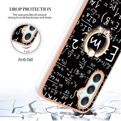 YB IMD Series-20 Style D for Samsung Galaxy A25 5G / A24 4G Kickstand Phone Case IMD Pattern Electroplating 2.0mm TPU Cover