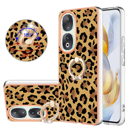 YB IMD Series-20 Style D TPU Case for Honor 90 , IMD Pattern 2.0mm Electroplating Phone Kickstand Cover