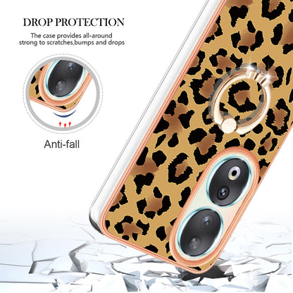 YB IMD Series-20 Style D TPU Case for Honor 90 , IMD Pattern 2.0mm Electroplating Phone Kickstand Cover