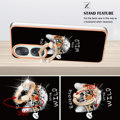 YB IMD Series-20 Style D TPU Case for Honor 90 , IMD Pattern 2.0mm Electroplating Phone Kickstand Cover
