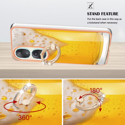 YB IMD Series-20 Style D TPU Case for Honor 90 , IMD Pattern 2.0mm Electroplating Phone Kickstand Cover