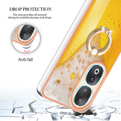 YB IMD Series-20 Style D TPU Case for Honor 90 , IMD Pattern 2.0mm Electroplating Phone Kickstand Cover