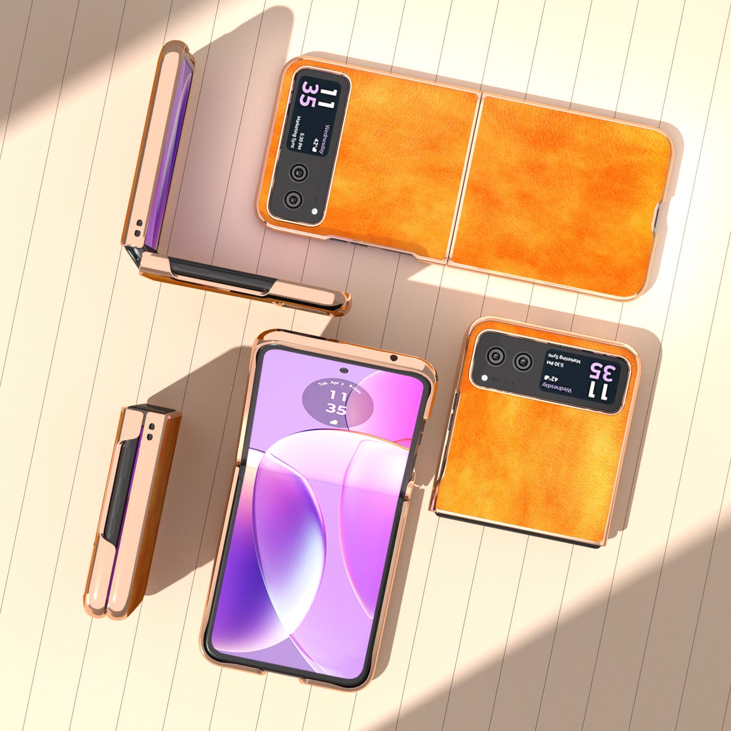 For Motorola Razr 40 5G Litchi Texture PU Leather+PC Back Case Nano Electroplating Phone Cover