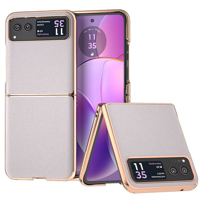 For Motorola Razr 40 5G PU Leather + PC Glitter Phone Case Nano Electroplating Scratch Proof Cover