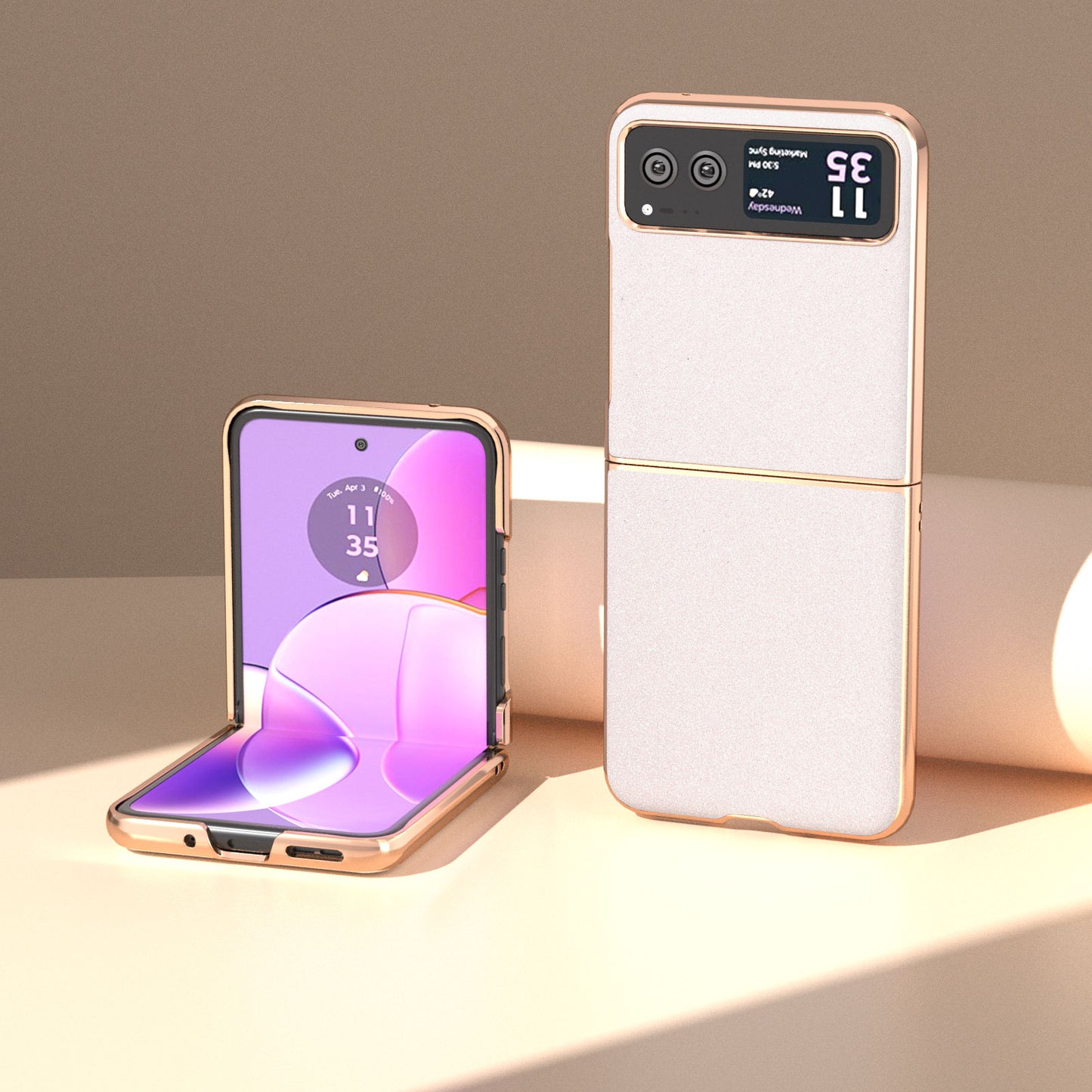 For Motorola Razr 40 5G PU Leather + PC Glitter Phone Case Nano Electroplating Scratch Proof Cover