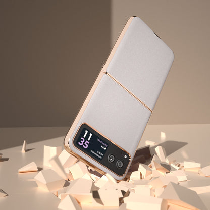 For Motorola Razr 40 5G PU Leather + PC Glitter Phone Case Nano Electroplating Scratch Proof Cover