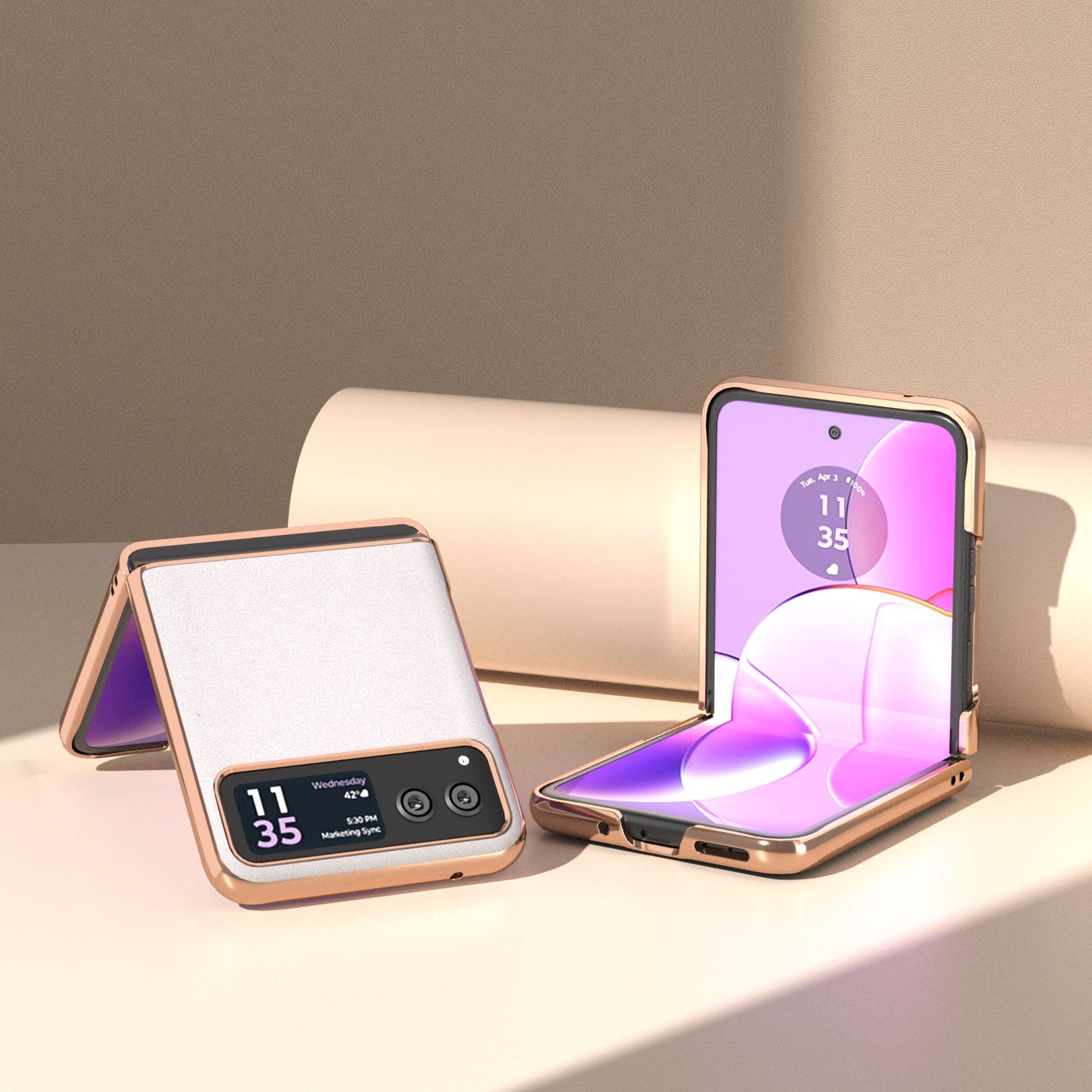 For Motorola Razr 40 5G PU Leather + PC Glitter Phone Case Nano Electroplating Scratch Proof Cover