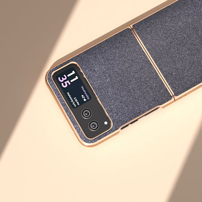 For Motorola Razr 40 5G PU Leather + PC Glitter Phone Case Nano Electroplating Scratch Proof Cover