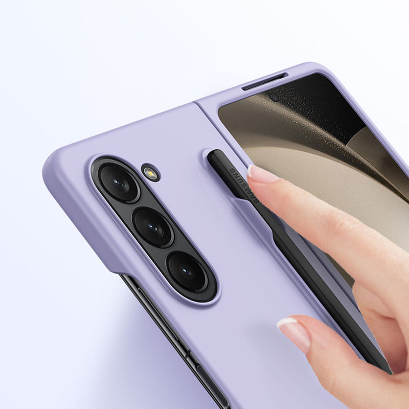 For Samsung Galaxy Z Fold5 5G Skin-touch Protective Hard PC Case Pen Slot Design Folding Phone Cover
