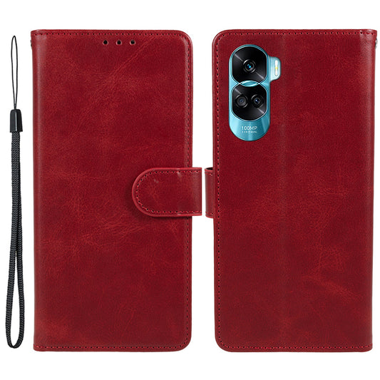 For Honor 90 Lite 5G / X50i 5G Magnetic Clasp Phone Case Calf Texture Leather Wallet Stand Cover
