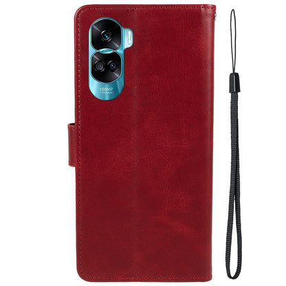 For Honor 90 Lite 5G / X50i 5G Magnetic Clasp Phone Case Calf Texture Leather Wallet Stand Cover
