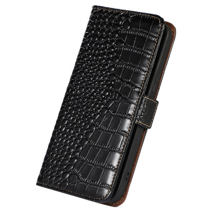 RFID Blocking Wallet Case for Motorola Moto G14 4G , Genuine Cow Leather Phone Cover with Stand