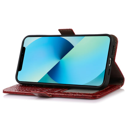 RFID Blocking Wallet Case for Motorola Moto G14 4G , Genuine Cow Leather Phone Cover with Stand
