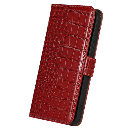 RFID Blocking Wallet Case for Motorola Moto G14 4G , Genuine Cow Leather Phone Cover with Stand