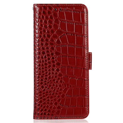 RFID Blocking Wallet Case for Motorola Moto G14 4G , Genuine Cow Leather Phone Cover with Stand
