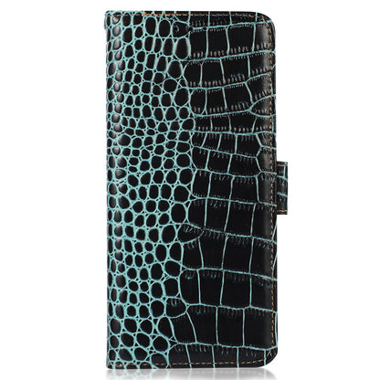 RFID Blocking Wallet Case for Motorola Moto G14 4G , Genuine Cow Leather Phone Cover with Stand