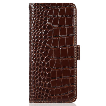 RFID Blocking Wallet Case for Motorola Moto G14 4G , Genuine Cow Leather Phone Cover with Stand