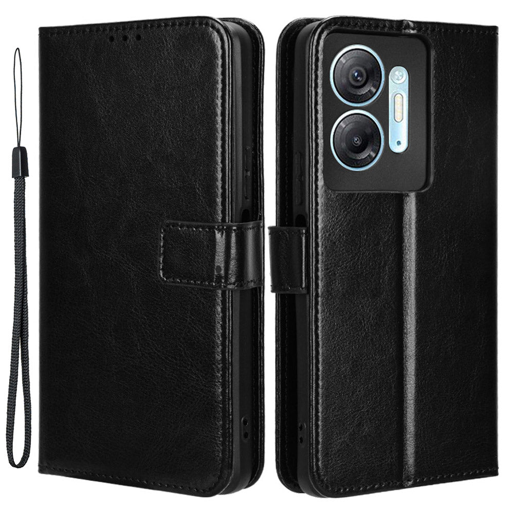 For Infinix Hot 30 5G X6832 Crazy Horse Texture Anti-drop Phone Case PU Leather Wallet Stand Cover