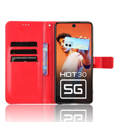 For Infinix Hot 30 5G X6832 Crazy Horse Texture Anti-drop Phone Case PU Leather Wallet Stand Cover