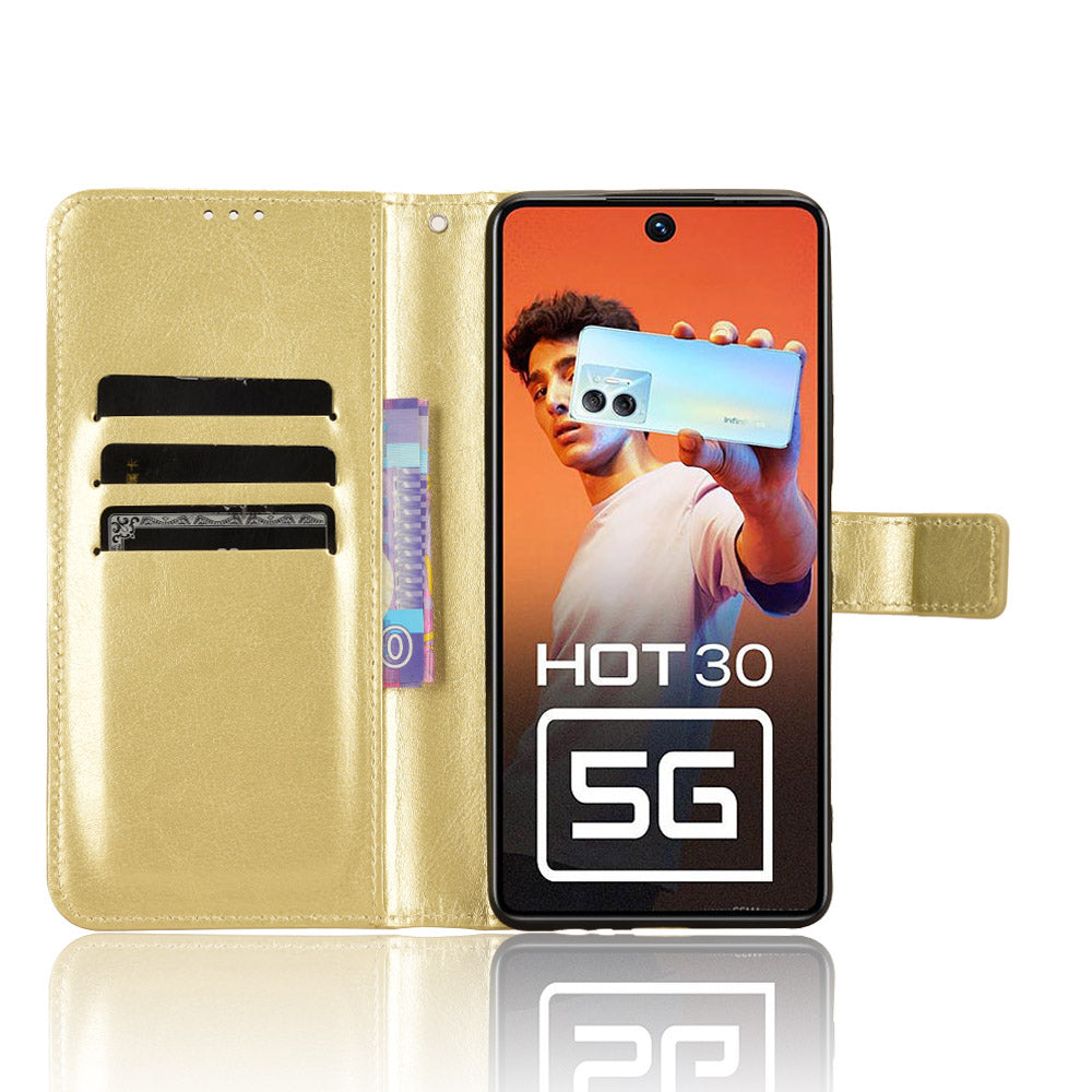 For Infinix Hot 30 5G X6832 Crazy Horse Texture Anti-drop Phone Case PU Leather Wallet Stand Cover