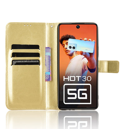 For Infinix Hot 30 5G X6832 Crazy Horse Texture Anti-drop Phone Case PU Leather Wallet Stand Cover