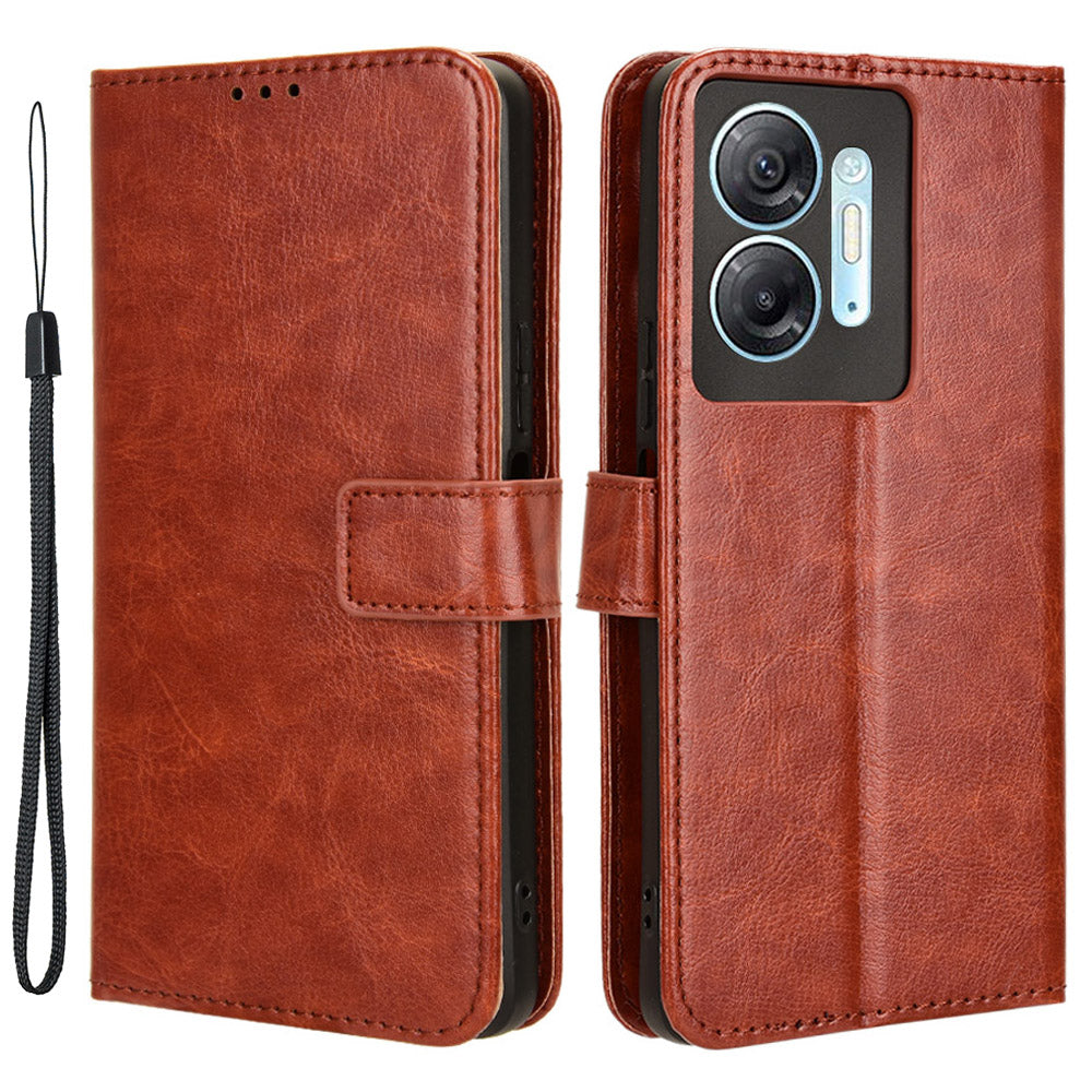 For Infinix Hot 30 5G X6832 Crazy Horse Texture Anti-drop Phone Case PU Leather Wallet Stand Cover