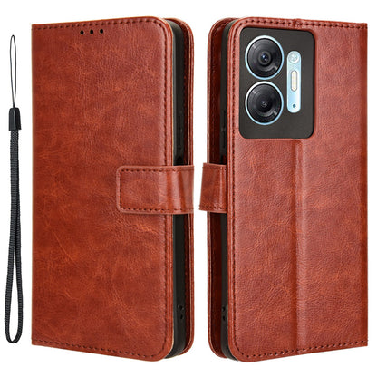For Infinix Hot 30 5G X6832 Crazy Horse Texture Anti-drop Phone Case PU Leather Wallet Stand Cover