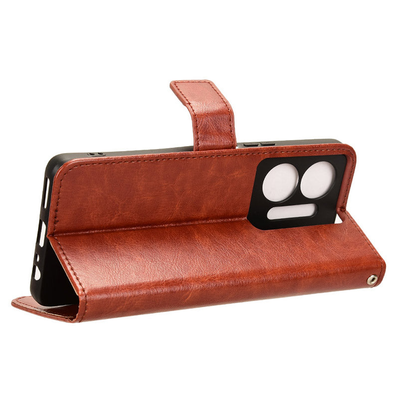 For Infinix Hot 30 5G X6832 Crazy Horse Texture Anti-drop Phone Case PU Leather Wallet Stand Cover