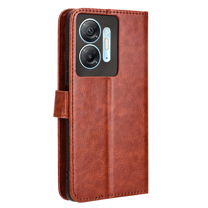 For Infinix Hot 30 5G X6832 Crazy Horse Texture Anti-drop Phone Case PU Leather Wallet Stand Cover