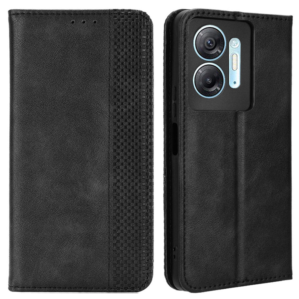 For Infinix Hot 30 5G X6832 Retro Leather Wallet Case Magnetic Closing Stand Phone Cover