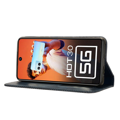For Infinix Hot 30 5G X6832 Retro Leather Wallet Case Magnetic Closing Stand Phone Cover