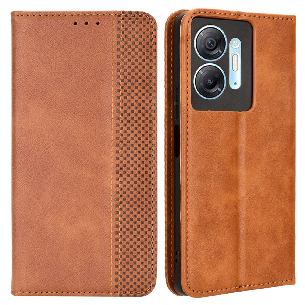 For Infinix Hot 30 5G X6832 Retro Leather Wallet Case Magnetic Closing Stand Phone Cover