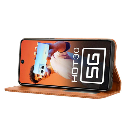 For Infinix Hot 30 5G X6832 Retro Leather Wallet Case Magnetic Closing Stand Phone Cover
