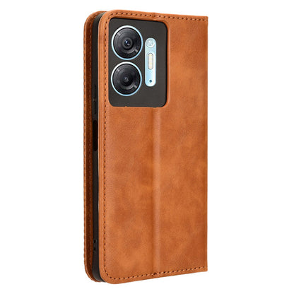 For Infinix Hot 30 5G X6832 Retro Leather Wallet Case Magnetic Closing Stand Phone Cover