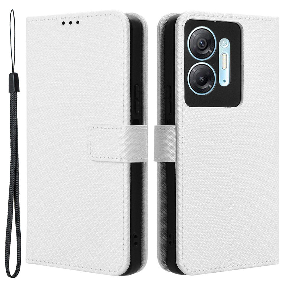 For Infinix Hot 30 5G / X6832 Diamond Texture PU Leather Stand Wallet Phone Case Protective Cover